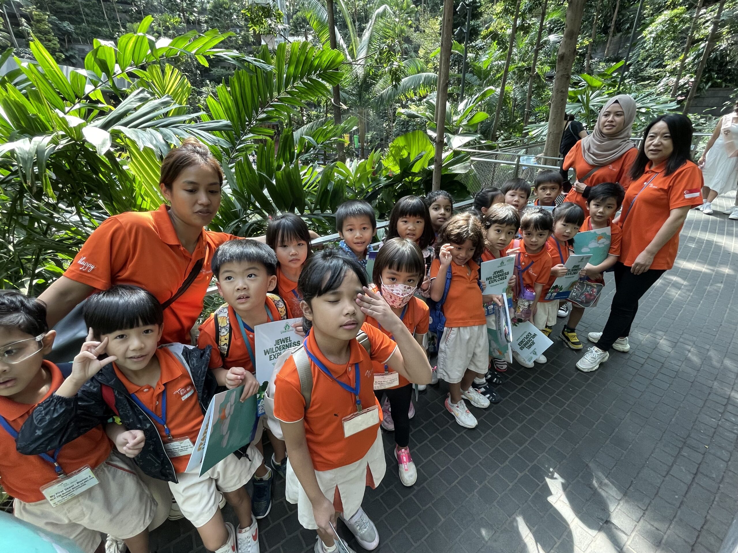 Children walking together in Jewel Rainforest