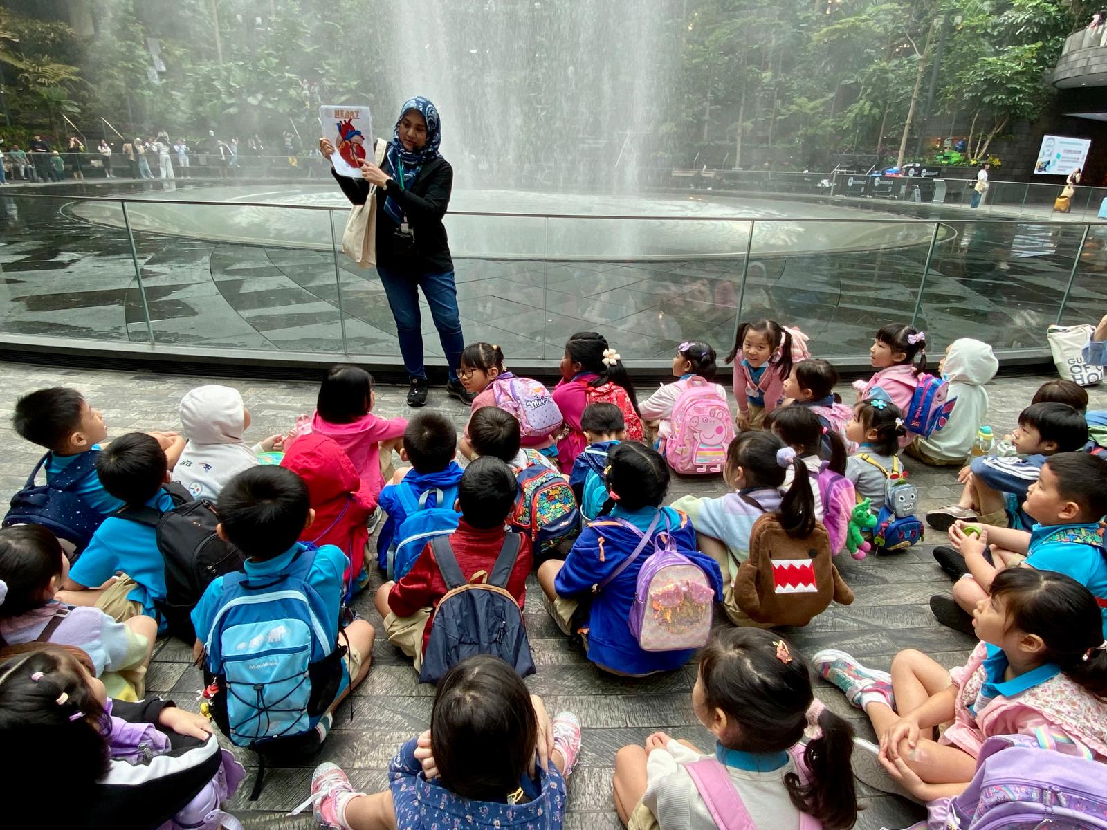 Children learning hygiene behaviours