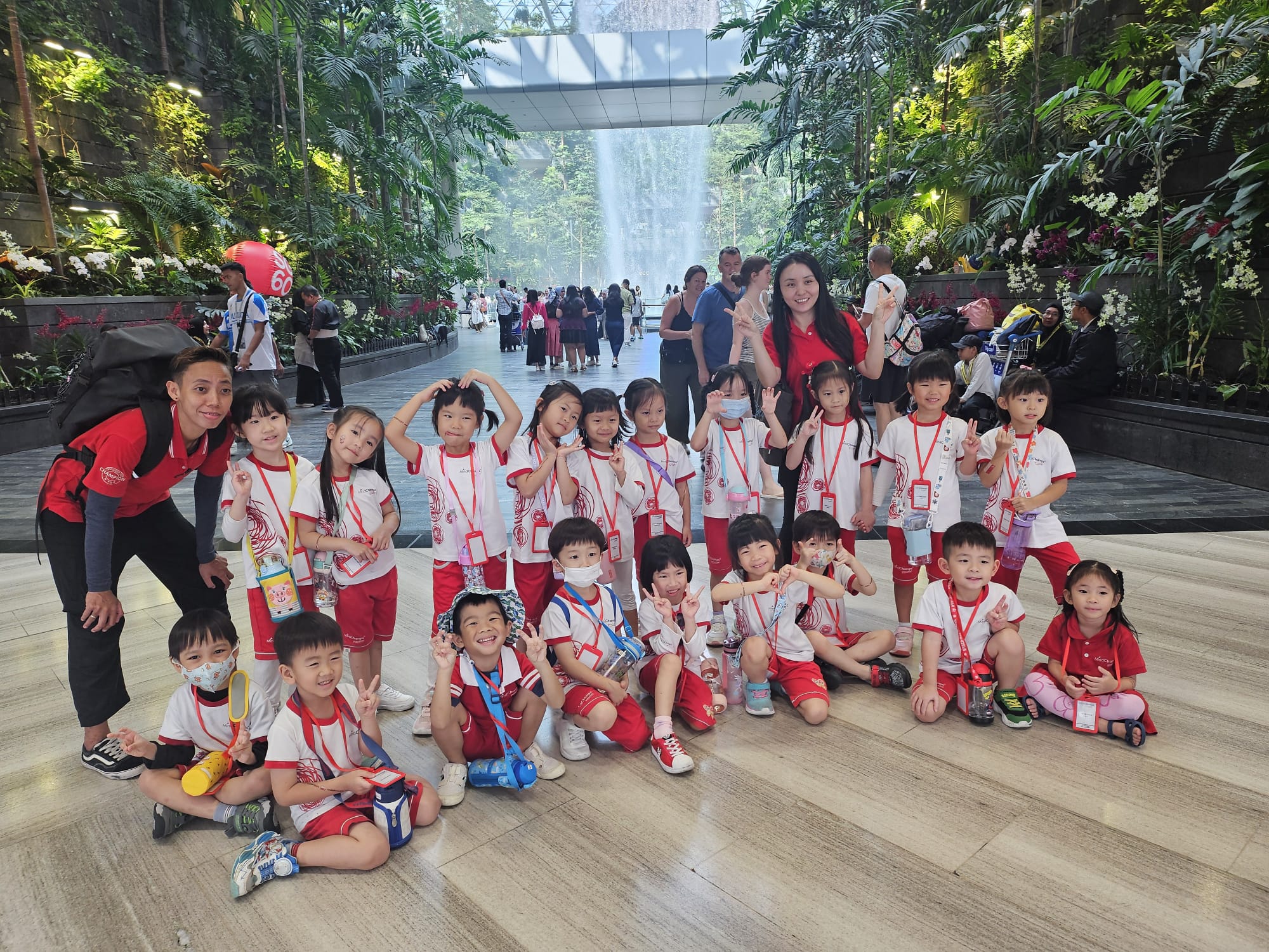 Children exploring rainforest